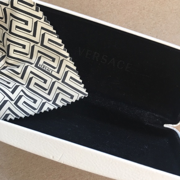 Versace eyeglasses hard case white with gold - Picture 2 of 8